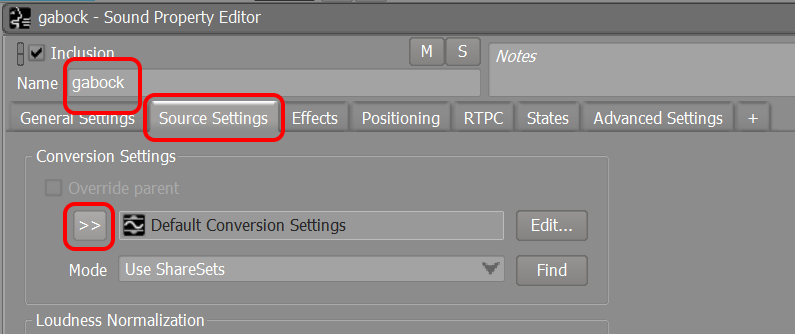 The audio file properties