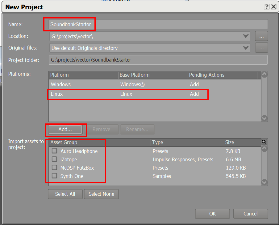 Create a new project