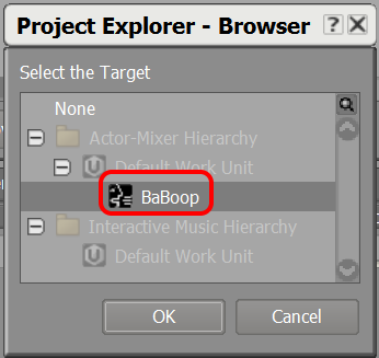 Selecting a sound to attach to the play event